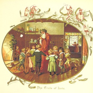 The British Library has released over a million images onto Flicker Commons.  These images are for public use to remix and repurpose.  The million images came from 17th, 18th, and 19th century books that Microsoft digitized and gifted back to the British Library to put on the Public Domain.  This #POTD is one of the images released that will put you in the Christmas spirit! “The Circle of Love” is on page 17 from Eliza F. Manning’s book, "The Coming of Father Christmas" published in 1894 from F. Warne & Co., London.