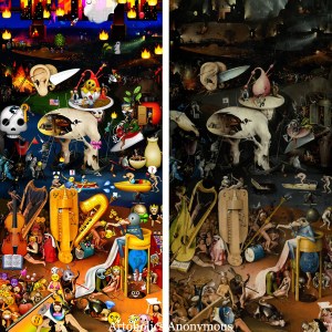 Brooklyn-based artist brings Hieronymus Bosch’s quirky masterpiece into the 21st century with emojis.